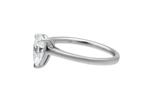 18ct White Gold Pear Shape Diamond Engagement Ring 0.80ct GIA Certified