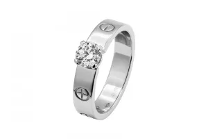 Cartier LOVE 18ct White Gold Solitaire Diamond Ring 0.43ct