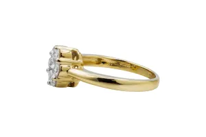 14ct Yellow Gold Flower Diamond Ring 0.70ct 4g