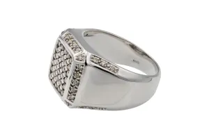 9ct White Gold Diamond Mens Ring 1ct 13.3g