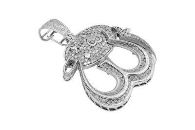 9ct White Gold Diamond Allah Pendant 1.30cts