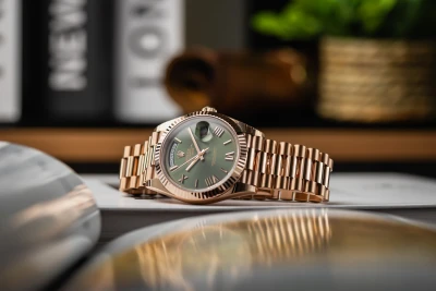 Rolex Day-Date 40mm 'Olive' 18ct Rose Gold Presidential 228235 2019 Unworn