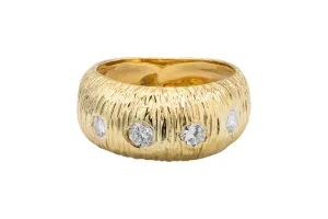 14ct Yellow Gold Four Diamond Ring 0.30ct 4.6g