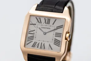 Cartier Santos Dumont 35mm Black Leather W2006951 Circa 2010