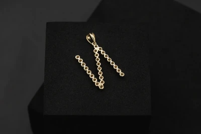 9ct Yellow Gold Diamond N Initial Pendant 0.33ct