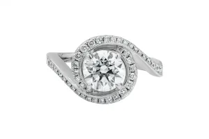 18ct White Gold Lab Diamond Twist Engagement Ring 1.35ct IGI Certified