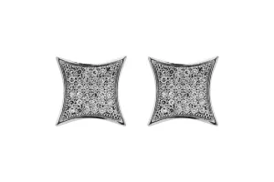 9ct White Gold Square Diamond Stud Earrings 0.40ct