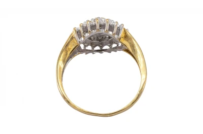 9ct Yellow Gold Diamond Flower Ring