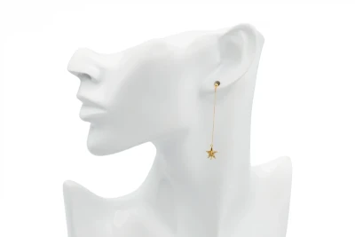 18ct Yellow Gold Diamond Drop Down Earrings 0.09ct