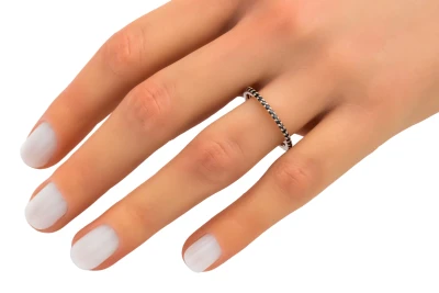 9ct Yellow Gold Black Diamond Ring 0.75ct 1.2g