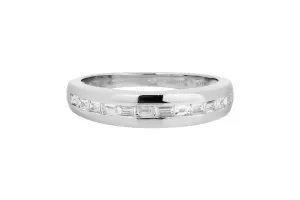 18ct White Gold Baguette Diamond Wedding Band 0.60ct