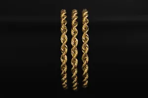18ct Yellow Gold Diamond Cut Rope Chain 23" 18g