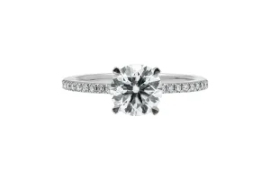 18ct White Gold Lab Diamond Brilliant Round Engagement Ring 1.30ct GIA Certified
