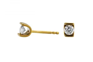 9ct Yellow Gold Brilliant Diamond Stud Earrings 0.30ct