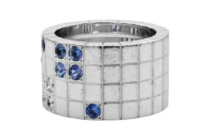 Cartier Lanieres Sapphire Diamond White Gold Ring Size 52