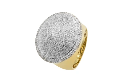9ct Yellow Gold Dome Diamond Ring 1.38ct