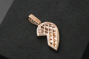 9ct Rose Gold Left Side Heart Diamond Pendant 0.32ct