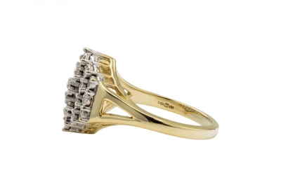 9ct Yellow Gold Cluster Diamond Ring 0.15ct