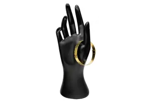 9ct Yellow Gold Diamond Cut And Textured Bangle 15.7g