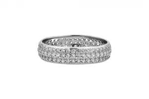 9ct White Gold Cubic Zirconia Eternity Ring 2.2g