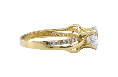 9ct Yellow Gold Cubic Zirconia Solitaire Ring