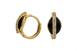 9ct Yellow Gold Cubic Zirconia Huggie Earrings