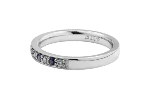 18ct White Gold Diamond 0.17ct & Sapphire 0.77ct Ring