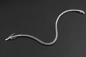 9ct White Gold Diamond Tennis Bracelet 3.45ct
