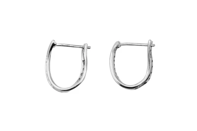 9ct White Gold Diamond Huggie Earrings 2.5g