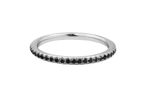 18ct White Gold Micro Pave Black Diamond Full Eternity Ring 0.29ct