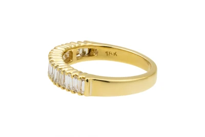 18ct Yellow Gold Baguette Diamond Half Eternity Ring 0.48ct 3.5g