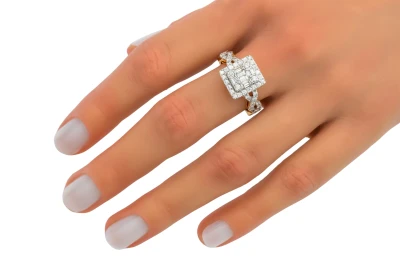 18ct Rose Gold Invisible Set Diamond Ring 1.08ct