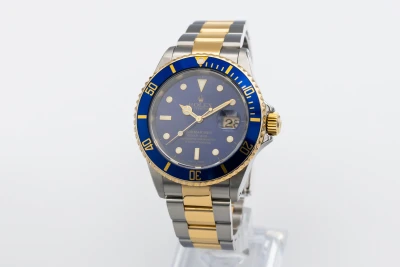 Rolex Submariner 40mm 'Bluesy' Steel & 18ct Yellow Gold Oyster 16613 2002