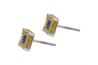 9ct White & Yellow Gold Diamond Stud Earrings  1.5g