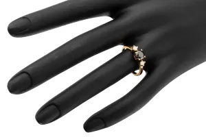 14ct Yellow Gold Trio Sapphire & Diamond Ring 0.10ct