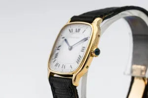 Cartier Chambord 27mm 18ct Yellow Gold Black Leather 10715 Circa 1970s