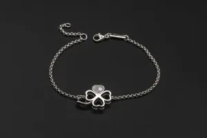 Chopard 18ct White Gold Happy Diamonds Good Luck Charm Bracelet 0.05ct  7.8g