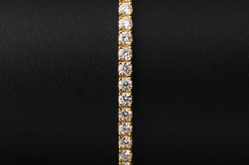 Gold Plated Sterling Silver Lab Grown Brilliant Cut Diamond Tennis Bracelet 3.00ct