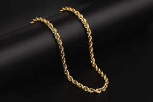 18ct Yellow Gold Diamond Cut Rope Chain 23" 18g
