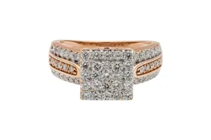 9ct Rose Gold Diamond Mens Ring 1.60ct