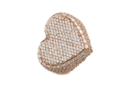 18ct Rose Gold Diamond Heart Ring 4.19ct