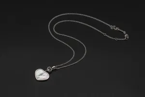 Chopard Happy Hearts 18ct White Gold Mother of Pearl Diamond Necklace 0.05ct