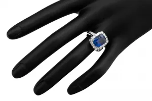 18ct White Gold Diamond & Sapphire Ring 6.91ct