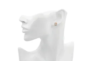 18ct Rose Gold Baguette & Halo Diamond Stud Earrings 0.71ct