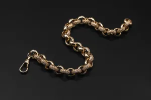 9ct Yellow Gold Belcher Cubic Zirconia Childrens Bracelet 21.4g