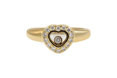 Chopard Happy Diamonds Icon Heart Ring 18ct Yellow Gold 0.29ct