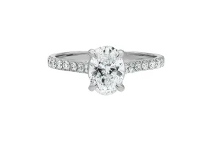 18ct White Gold Oval Lab Diamond Engagement Ring 1.04ct IGI Certified