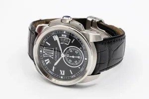 Cartier Calibre De Cartier 42mm Black Leather W7100014/3299 Circa 2011