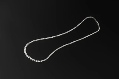 18ct White Gold Graduated Diamond Tennis Necklace 14.25ct