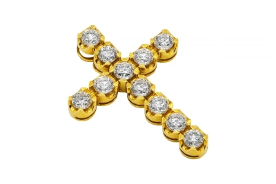 18ct Yellow Gold Diamond Cross 4.60cts